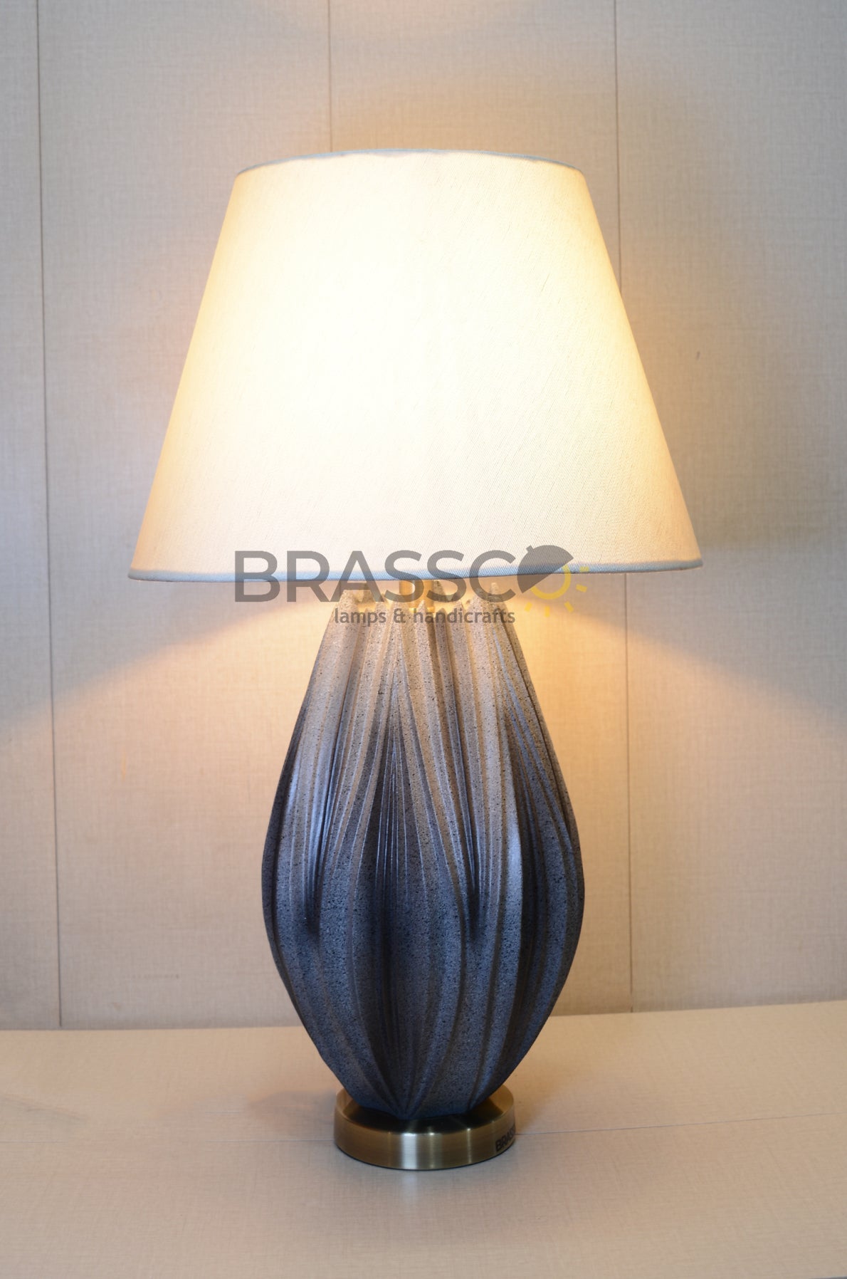 KH Lining Grey Fiber AB Decorative Table Lamp Premium Modern Collection