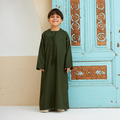 Khaki Green Emirati Kandora - Men