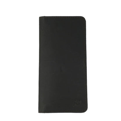 Genuine Vintage Leather Travel Mobile Long Wallet-CHARCOAL BLACK
