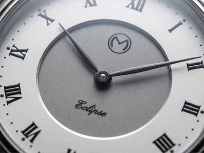 Lugano Eclipse Solar 36 MM Steel + Free Leather Band