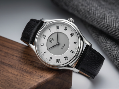 Lugano Eclipse Solar 36 MM Steel + Free Leather Band