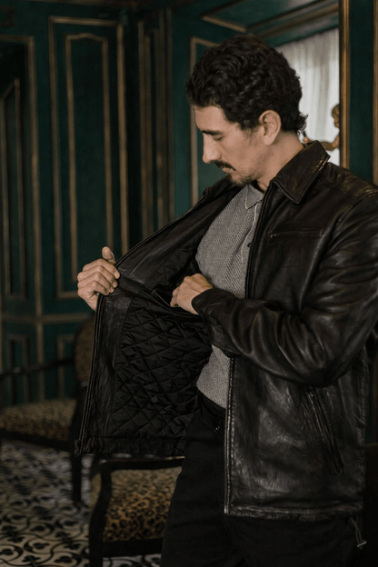 Glenwood Leather Driving Jacket | Vintage Black
