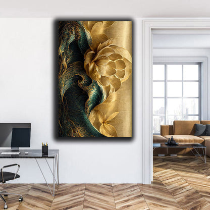 Luxury Golden Flower | Wall Art