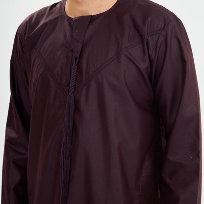 Maroon Emirati Kandora-Mens