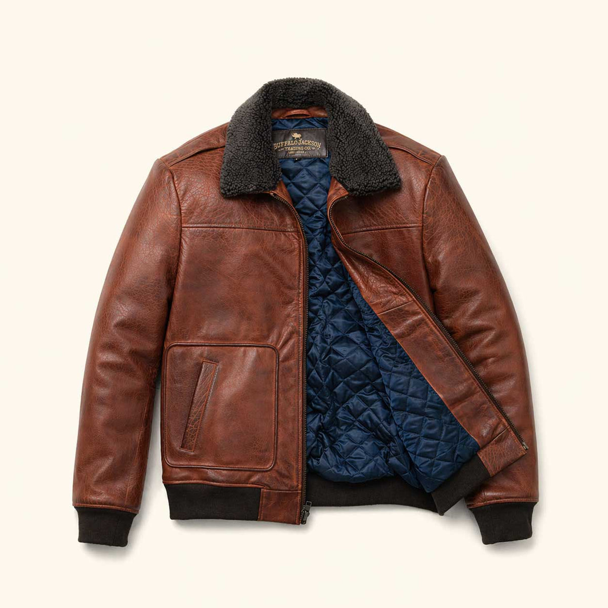 Limited Maverick Leather Bomber Jacket | Buffalo Grain Brown