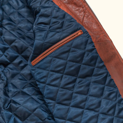 Limited Maverick Leather Bomber Jacket | Buffalo Grain Brown