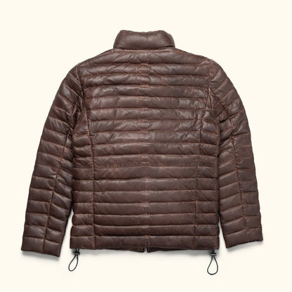 Bridger Leather Down Jacket | Dark Brown