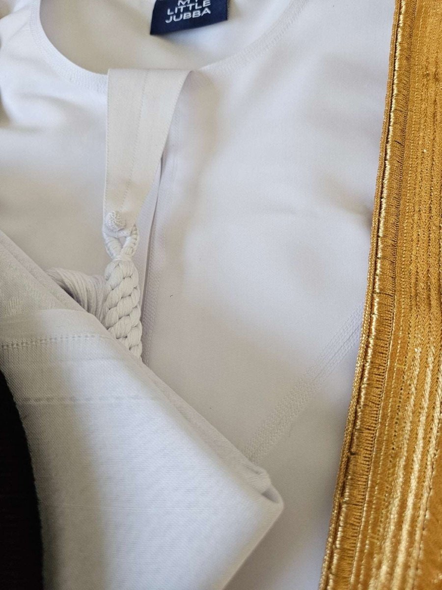 Mens Emirati Thobe 5 Pcs Set (White Shemagh)