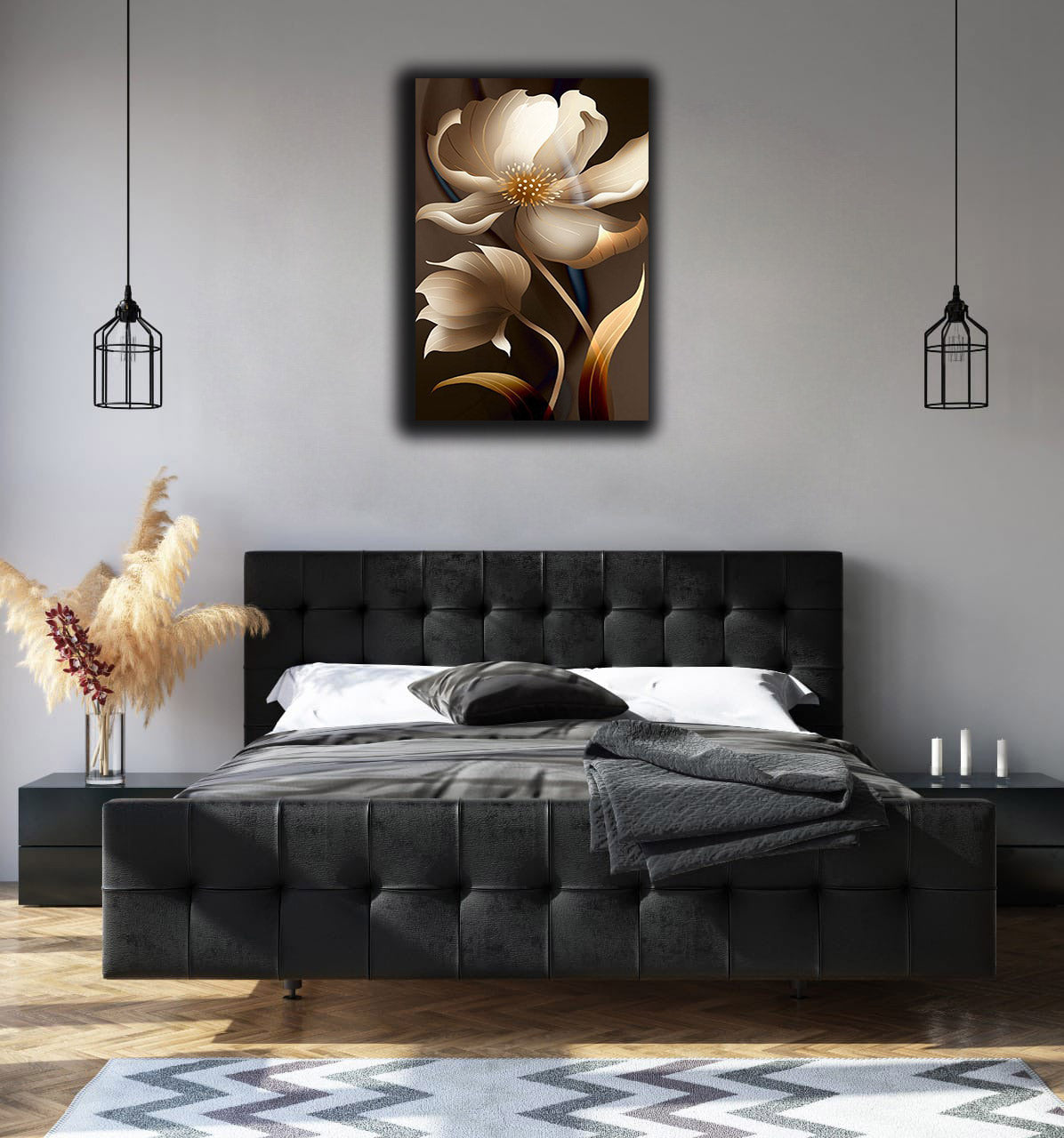 Modern Gold Rose Flower Painting | Wall Art