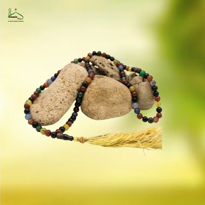 Multiple stones tasbeeh 100 beads 6 mm