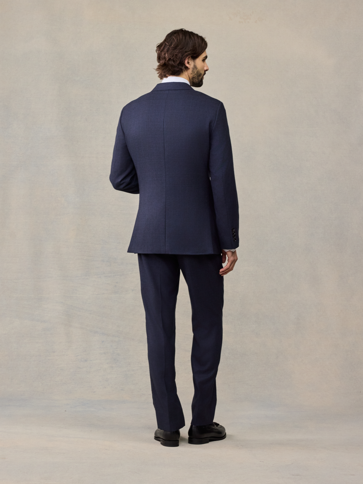 Navy Plaid Wool Suit