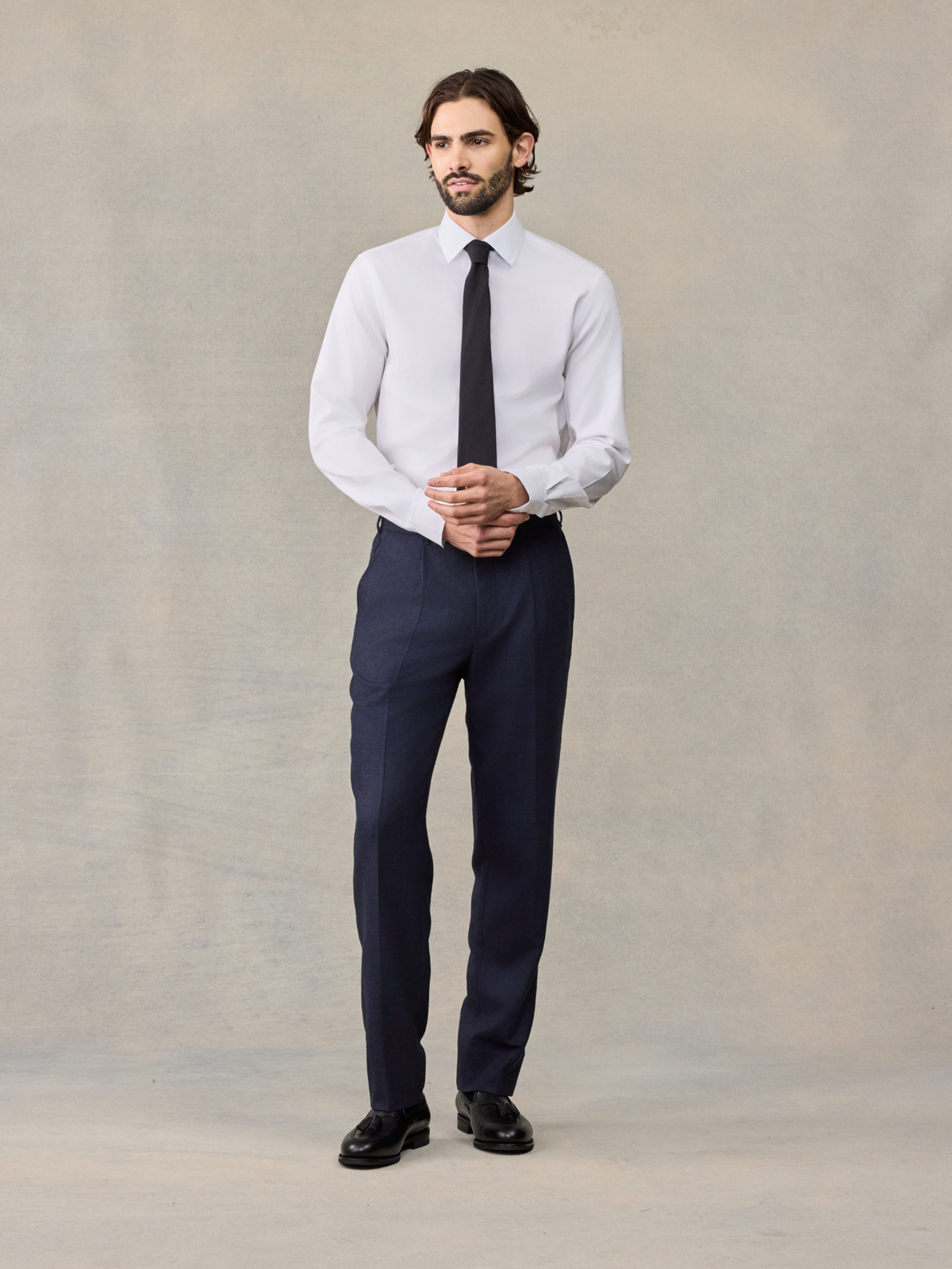 Navy Plaid Wool Suit