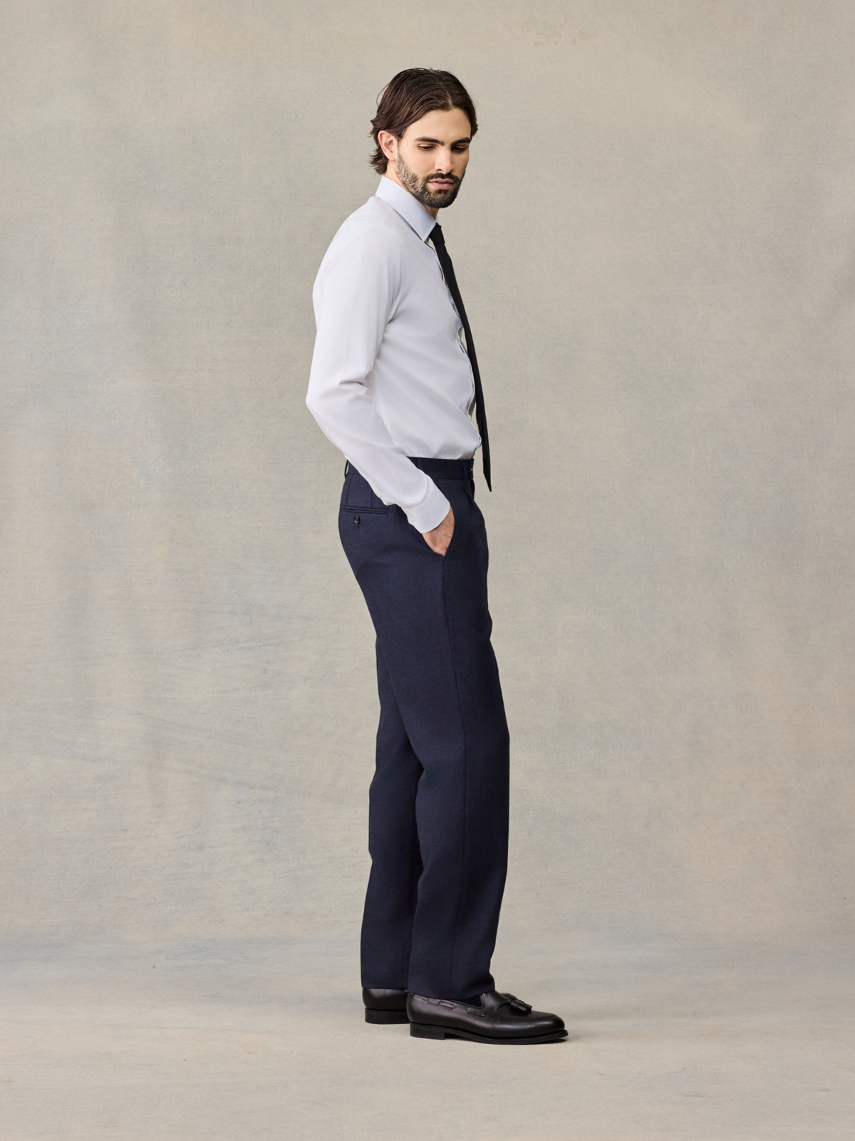 Navy Plaid Wool Suit