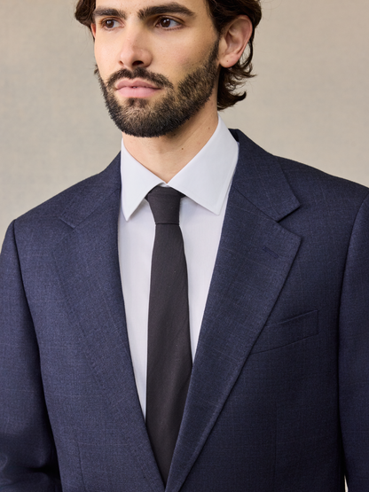 Navy Plaid Wool Suit