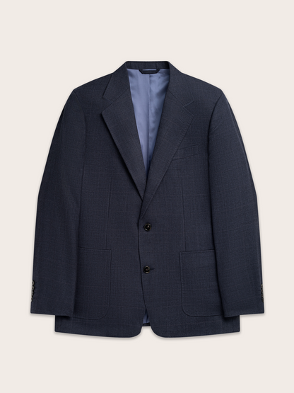 Navy Plaid Wool Suit