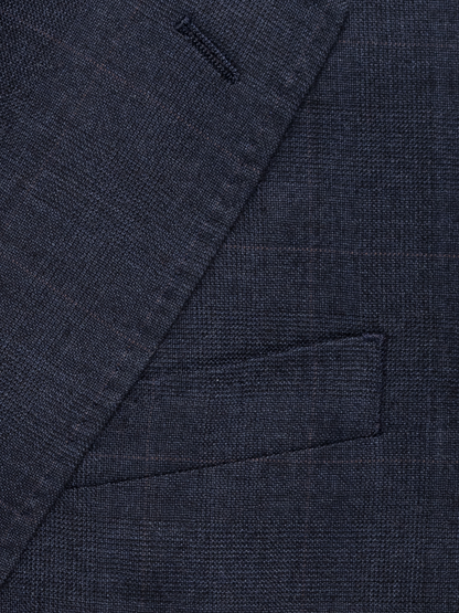 Navy Plaid Wool Suit