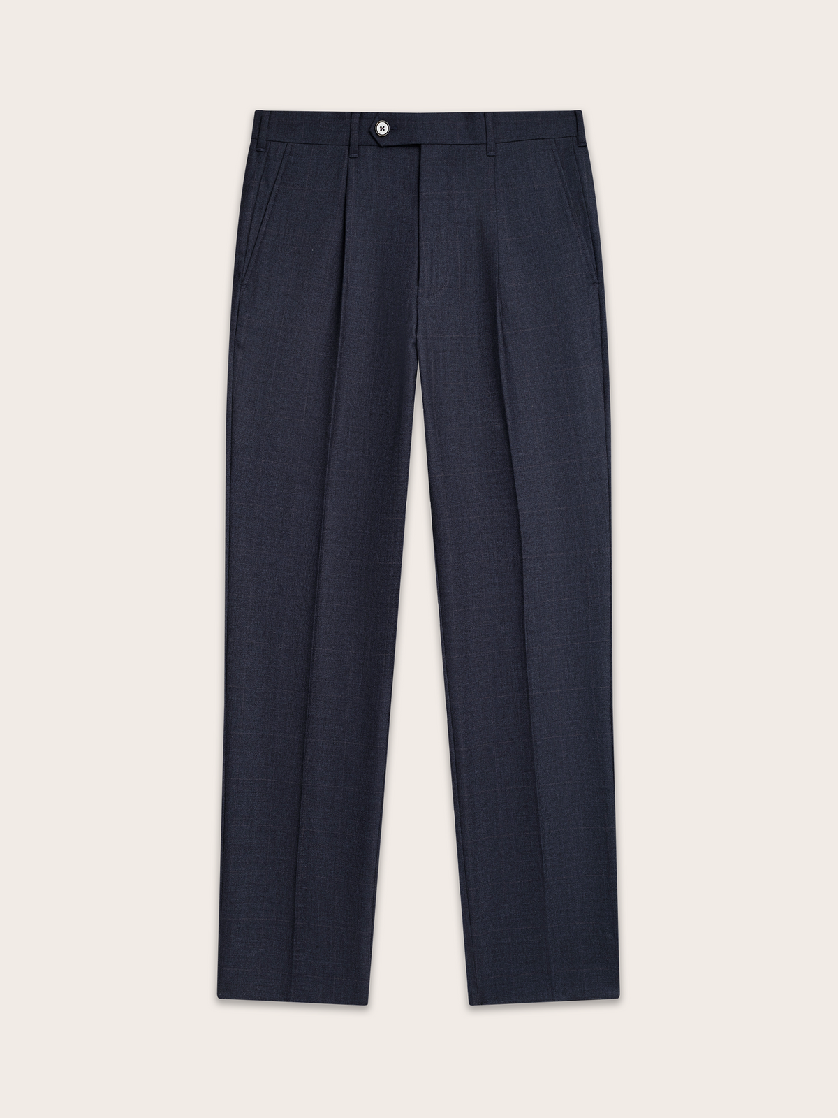 Navy Plaid Wool Suit