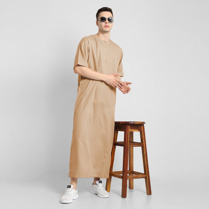 Noble Silhouette Mens Thobe Beige