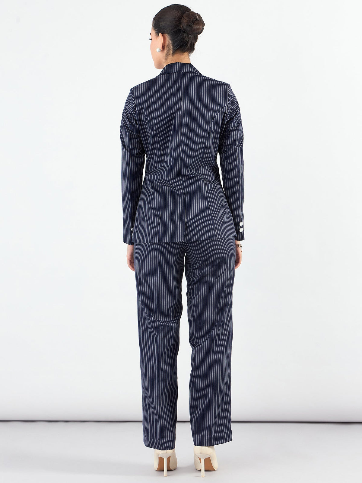 Women Striped Single-Breasted Formal Suit