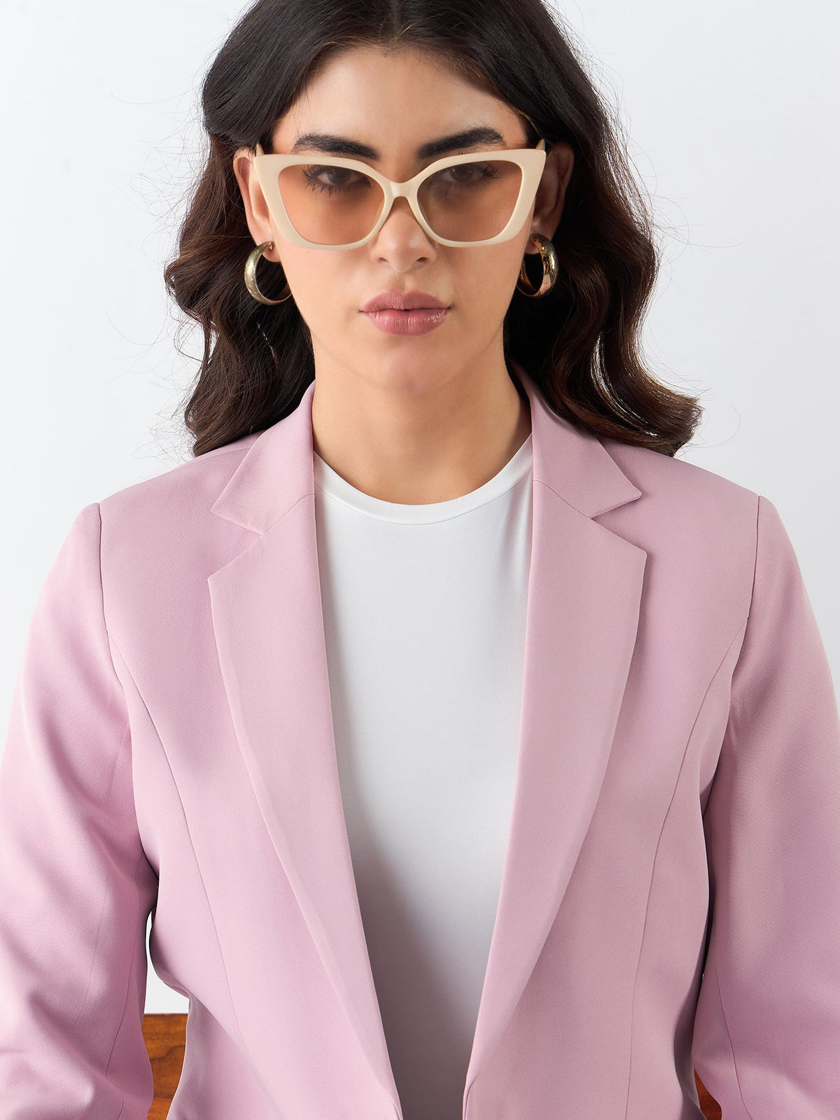 Women Peach Tailored-Fit Single-Breasted Three-Piece Formal Pantsuit