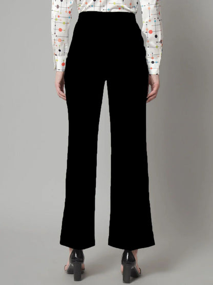 Women Black Velvet Gold Buttoned Stretch Blazer Set