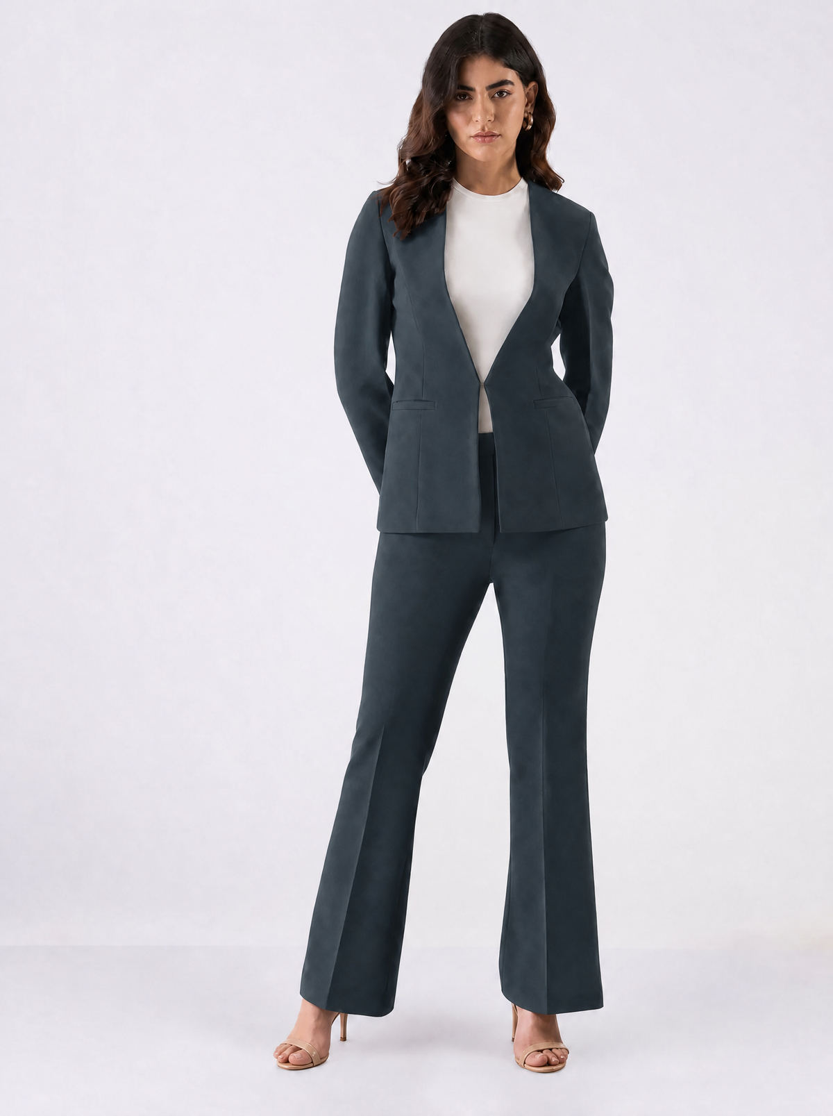 Women Grey Formal Pantsuit