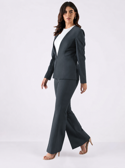 Women Grey Formal Pantsuit