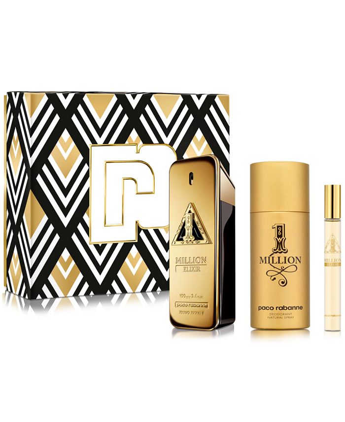 Paco Rabanne 1 Million Elixir 3 Piece Gift set - 150ml deodorant - 10ml perfume