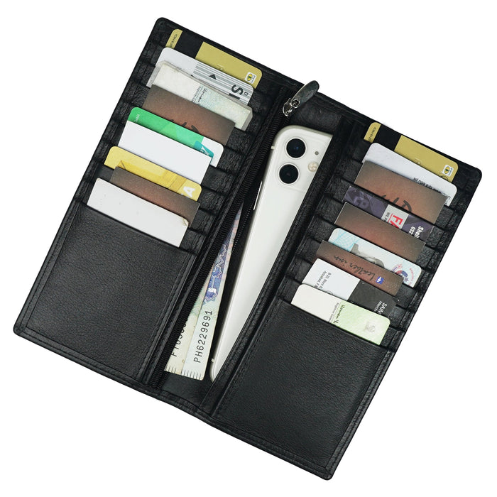 Executive Leather Long Wallet BLACK