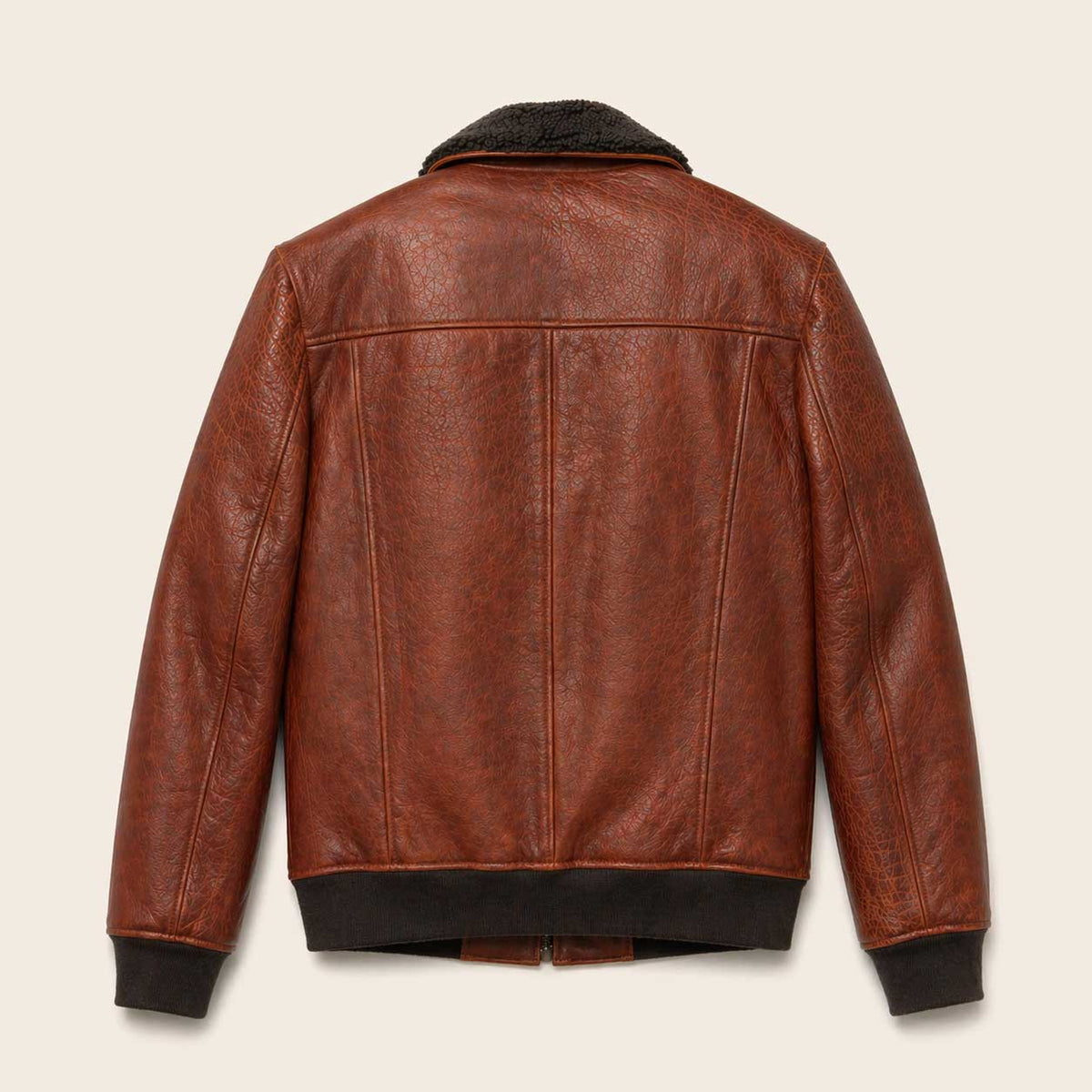 Limited Maverick Leather Bomber Jacket | Buffalo Grain Brown
