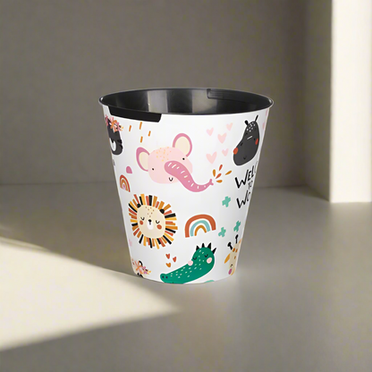 Round Plastic Bin Animal World