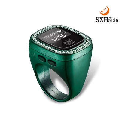 OLED Display Diamond Zikr Tasbeeh Ring – Rechargeable Digital Counter with 4 Modes