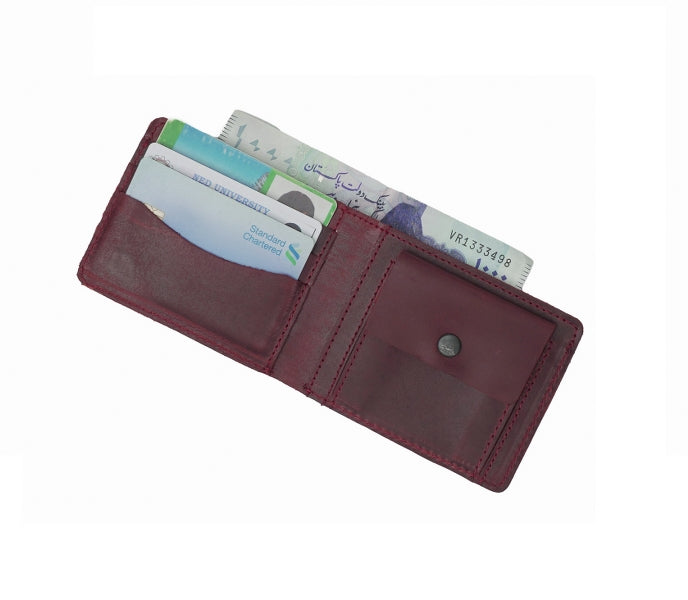 Mens Genuine Vintage Leather Wallet-CRIMSON RED