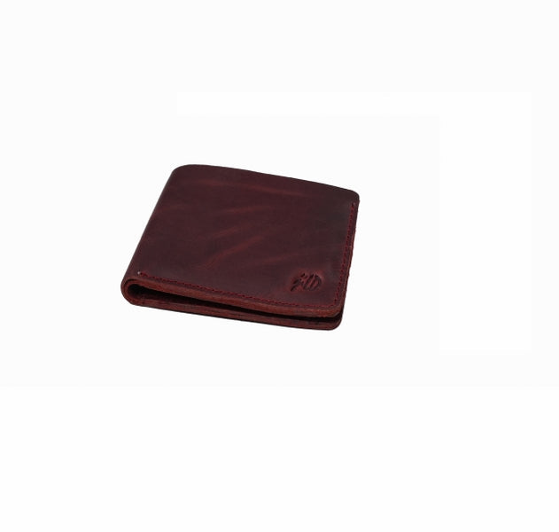 Mens Genuine Vintage Leather Wallet-CRIMSON RED