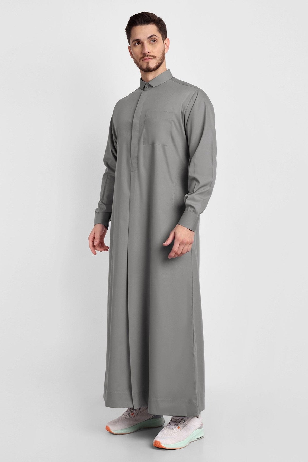 Sage Grey Tuxedo Collar Thobe