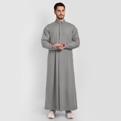 Sage Grey Tuxedo Collar Thobe