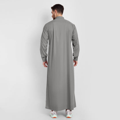 Sage Grey Tuxedo Collar Thobe