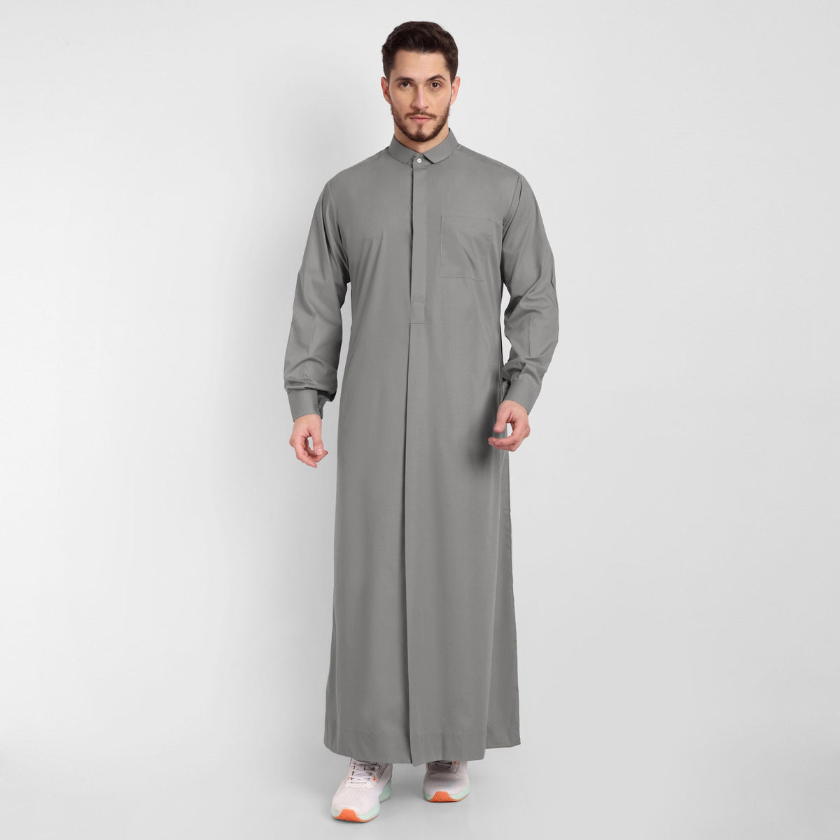 Sage Grey Tuxedo Collar Thobe