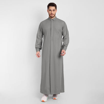 Sage Grey Tuxedo Collar Thobe