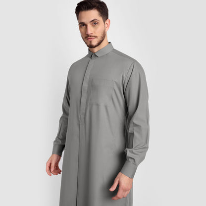 Sage Grey Tuxedo Collar Thobe