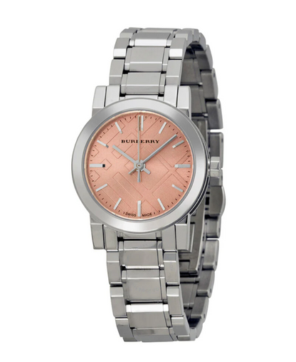 Burberry Ladies Pink Silver 26mm Watch
