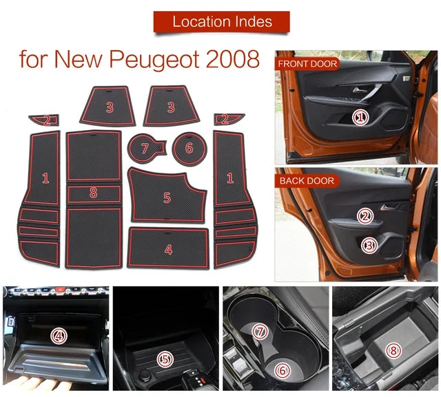 Peugeot 2008 Interior Non Slip PVC mats