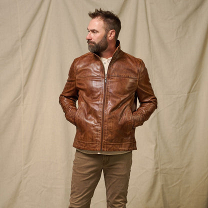 Sedona Light Weight Leather Jacket | Copperwood Brown