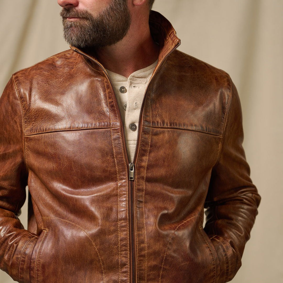 Sedona Light Weight Leather Jacket | Copperwood Brown
