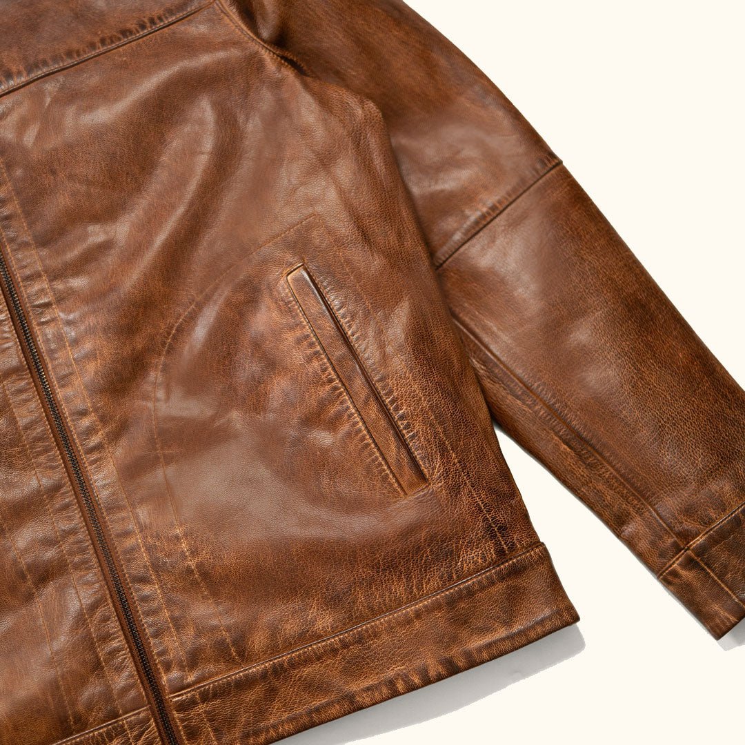 Sedona Light Weight Leather Jacket | Copperwood Brown