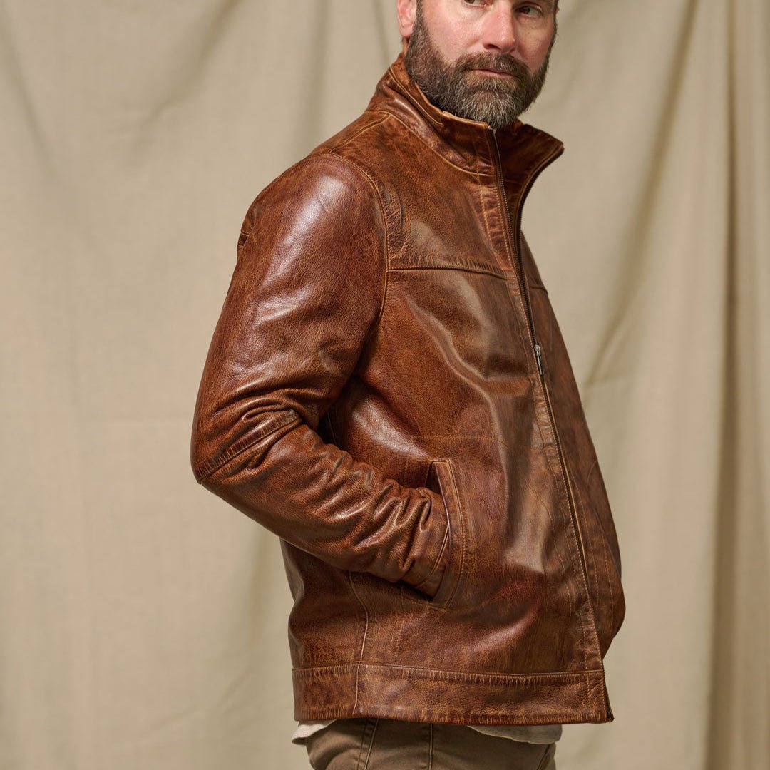 Sedona Light Weight Leather Jacket | Copperwood Brown