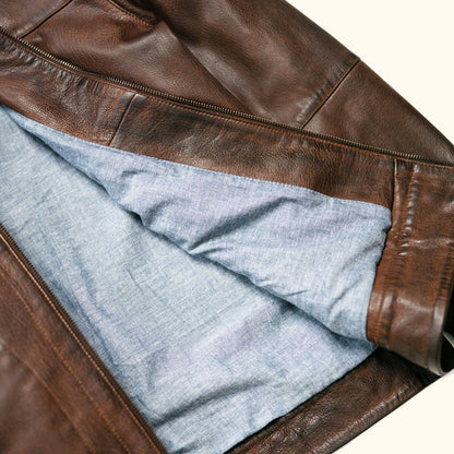 Sedona Light Weight Leather Jacket | Ironwood Brown