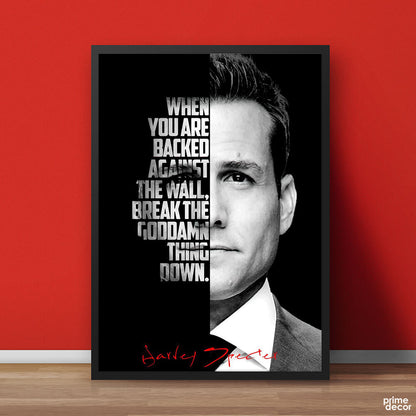 Suits Harvey Specter B&W Quote | Anime Poster Wall Art