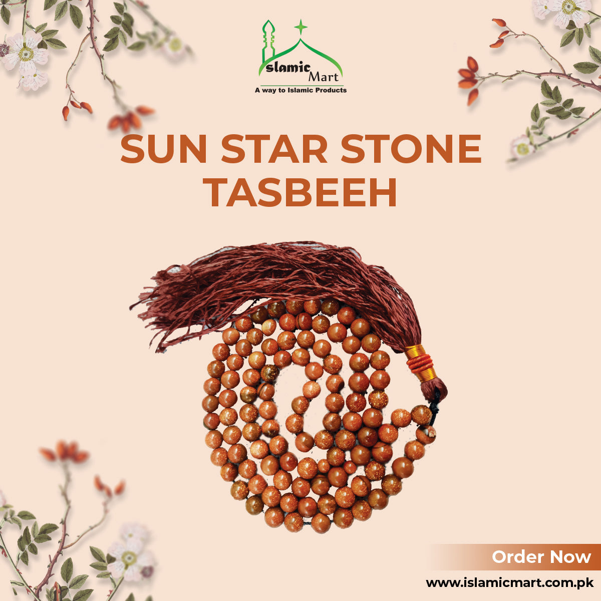 SUN STAR STONE BEADS TASBEEH