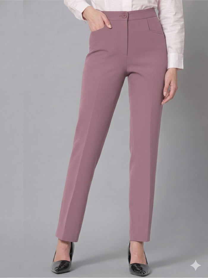 Women Pink Mid-Rise Trouser